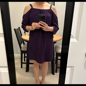 Royal purple Madewell cold shoulder dress